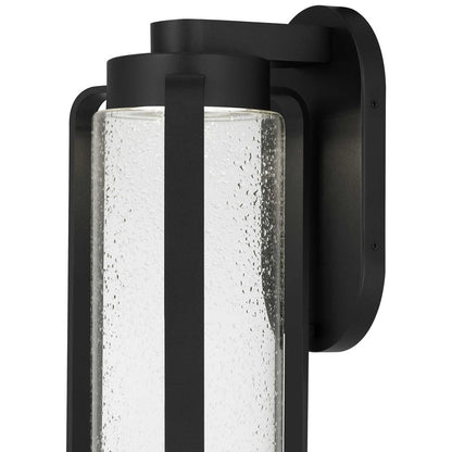 Alteck Clover 20in 1-Light Outdoor Sconce | Contemporary Sand Black and Clear Seeded Glass | Covered Patio & Entryway | Model AW0049-3CCT-W-BK