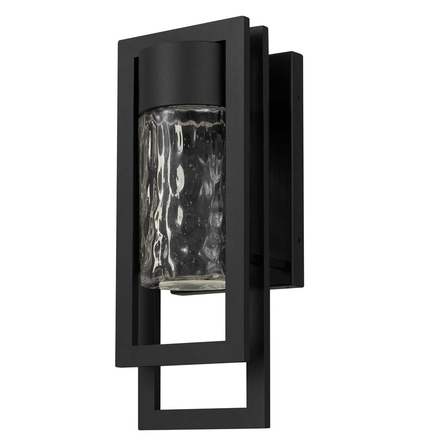 Alteck 2 Step 15" LED Outdoor Sconce, Black/Clear, Sand Black - AW0050-3CCT-W-BK