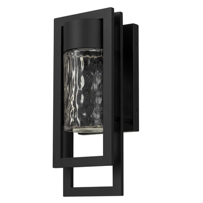 Alteck 2 Step 15" LED Outdoor Sconce, Black/Clear, Sand Black - AW0050-3CCT-W-BK