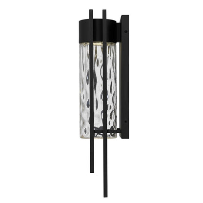 Alteck 2 Step 19" LED Outdoor Sconce, Black/Clear, Sand Black