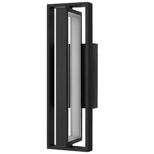 Alteck In/Out 18in 1-Light Outdoor Sconce | Contemporary Sand Black and Frosted Acrylic | Covered Patio & Entryway | Model AW0053-30-W-BK