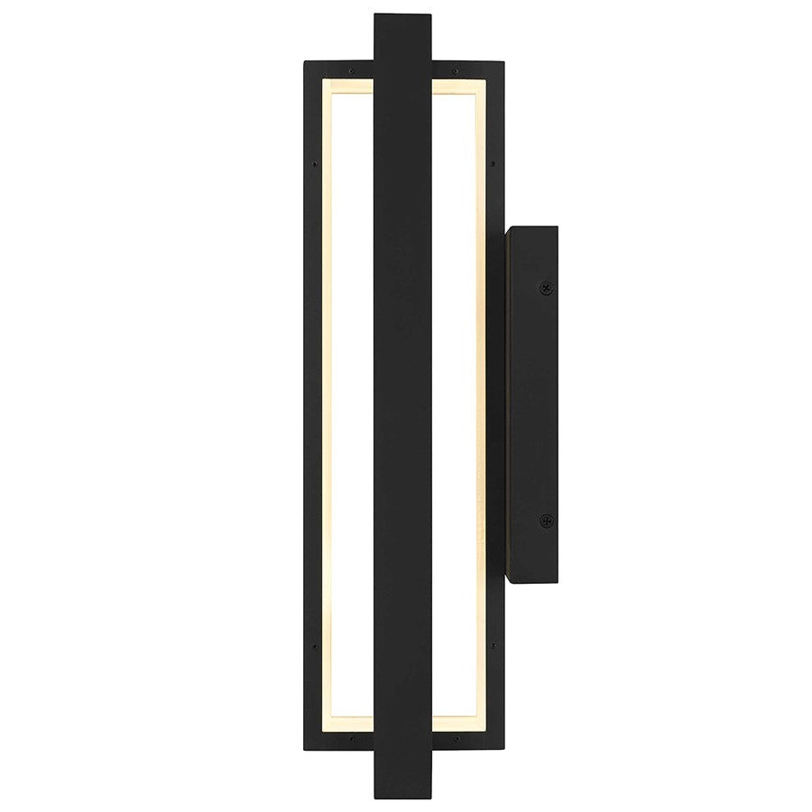 Alteck In/Out 18in 1-Light Outdoor Sconce | Contemporary Sand Black and Frosted Acrylic | Covered Patio & Entryway | Model AW0053-30-W-BK