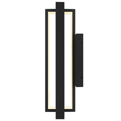 Alteck In/Out 18in 1-Light Outdoor Sconce | Contemporary Sand Black and Frosted Acrylic | Covered Patio & Entryway | Model AW0053-30-W-BK
