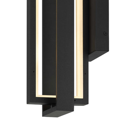 Alteck In/Out 18in 1-Light Outdoor Sconce | Contemporary Sand Black and Frosted Acrylic | Covered Patio & Entryway | Model AW0053-30-W-BK