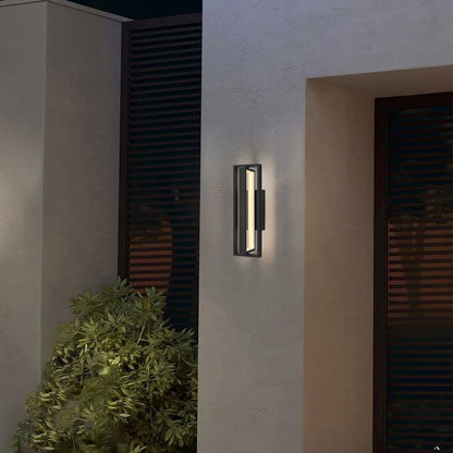 Alteck In/Out 18in 1-Light Outdoor Sconce | Contemporary Sand Black and Frosted Acrylic | Covered Patio & Entryway | Model AW0053-30-W-BK