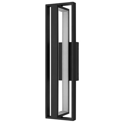 Alteck In & Out 24.5in 1-Light LED Outdoor Wall Sconce | Contemporary Sand Black Aluminum and Frosted Acrylic | Entryway | Model AW0054-30-W-BK