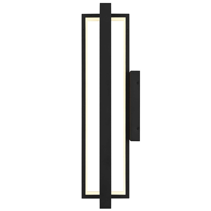 Alteck In & Out 24.5in 1-Light LED Outdoor Wall Sconce | Contemporary Sand Black Aluminum and Frosted Acrylic | Entryway | Model AW0054-30-W-BK