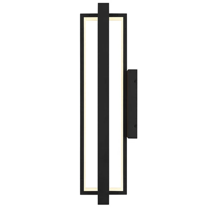 Alteck In & Out 24.5in 1-Light LED Outdoor Wall Sconce | Contemporary Sand Black Aluminum and Frosted Acrylic | Entryway | Model AW0054-30-W-BK