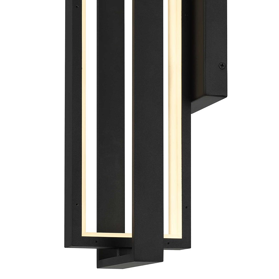 Alteck In & Out 24.5in 1-Light LED Outdoor Wall Sconce | Contemporary Sand Black Aluminum and Frosted Acrylic | Entryway | Model AW0054-30-W-BK