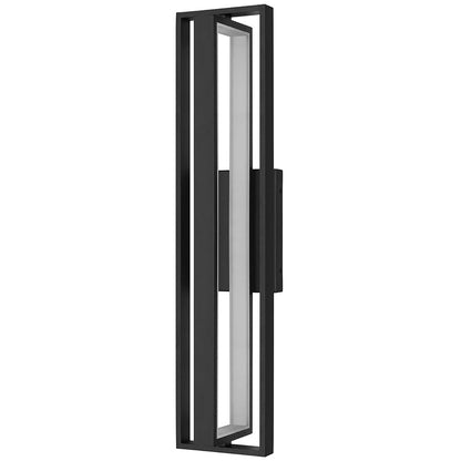 Alteck In/Out 32.5in LED Outdoor Wall Sconce | Contemporary Sand Black Aluminum and Frosted Acrylic | Patio & Corridor | Model AW0055-30-W-BK