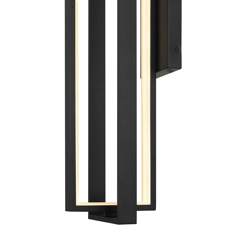 Alteck In/Out 32.5in LED Outdoor Wall Sconce | Contemporary Sand Black Aluminum and Frosted Acrylic | Patio & Corridor | Model AW0055-30-W-BK