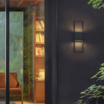 Alteck Miami 18" LED Outdoor Sconce, Black/Sand, Sand Black