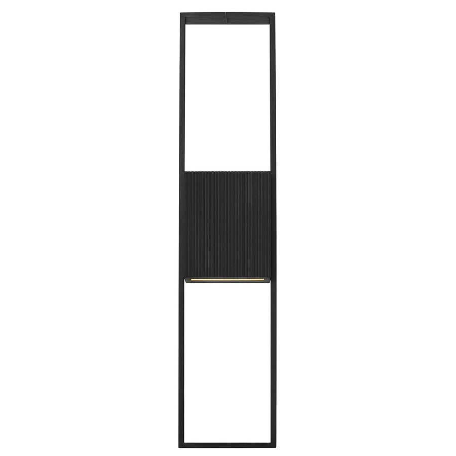 Alteck Miami 32in 1-Light Outdoor Sconce | Art Deco Sand Black and Sand Blast Glass | Entryway & Covered Patio | Model AW0058-3CCT-W-BK