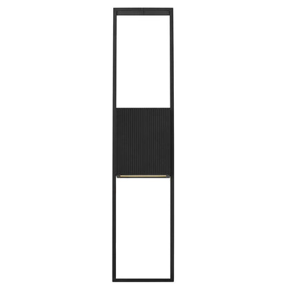 Alteck Miami 32in 1-Light Outdoor Sconce | Art Deco Sand Black and Sand Blast Glass | Entryway & Covered Patio | Model AW0058-3CCT-W-BK