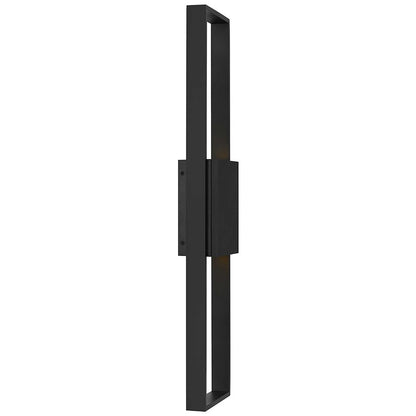Alteck Miami 32in 1-Light Outdoor Sconce | Art Deco Sand Black and Sand Blast Glass | Entryway & Covered Patio | Model AW0058-3CCT-W-BK