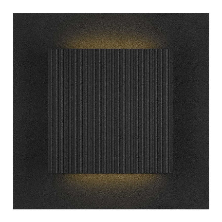 Alteck Miami 10in 1-Light Outdoor Sconce | Art Deco Sand Black and Sand Blast Glass | Covered Patio & Entryway | Model AW0059-3CCT-W-BK