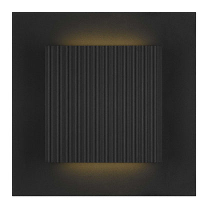 Alteck Miami 10in 1-Light Outdoor Sconce | Art Deco Sand Black and Sand Blast Glass | Covered Patio & Entryway | Model AW0059-3CCT-W-BK
