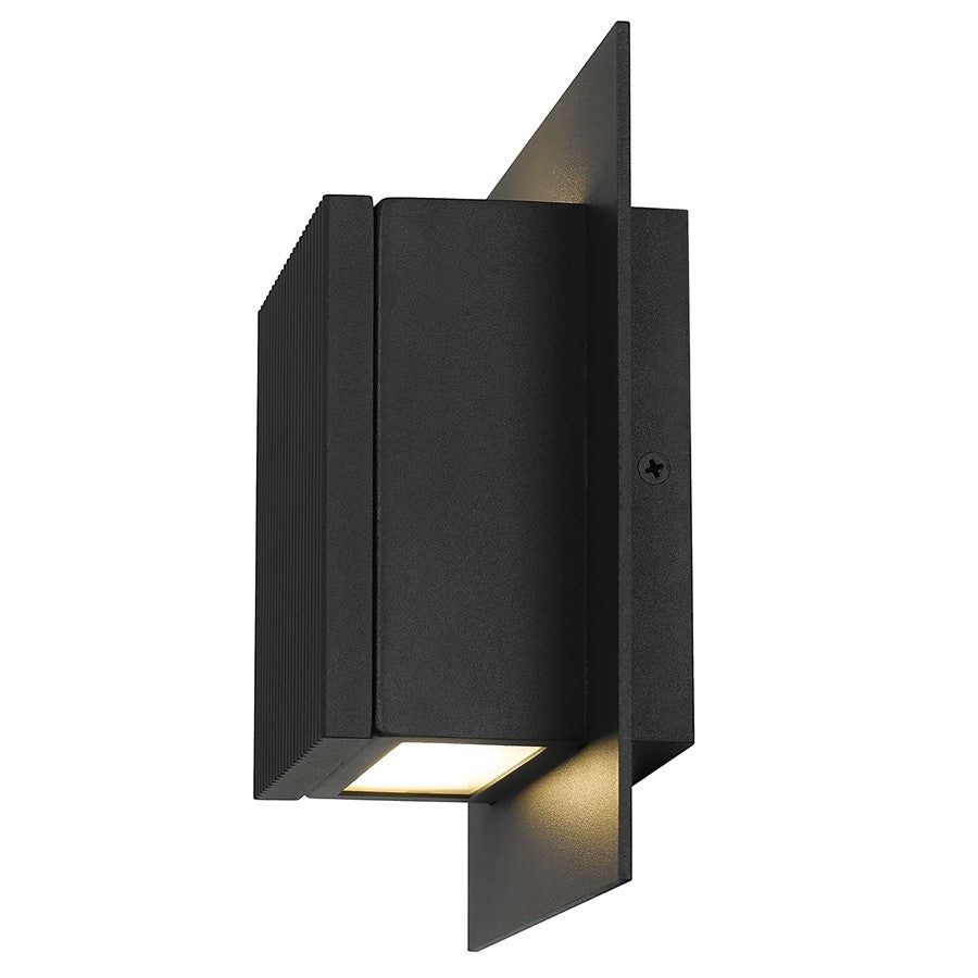 Alteck Miami 8" LED Outdoor Sconce, Black/Sand, Sand Black