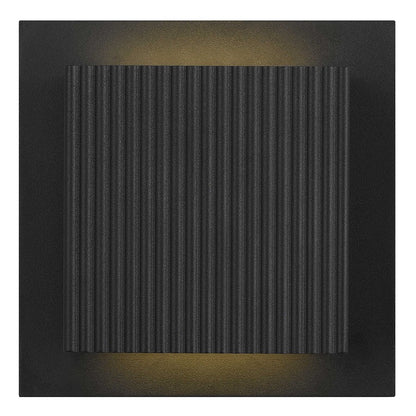 Alteck Miami 6.25in 1-Light Outdoor Sconce | Art Deco Sand Black and Sand Blast Glass | Entryway & Patio | Model AW0061-3CCT-W-BK