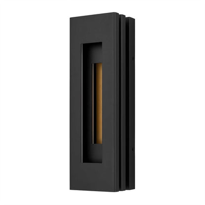 Alteck Layer 18in 1-Light LED Outdoor Wall Sconce | Contemporary Sand Black and Frosted Acrylic | Entryway & Patio | Model AW0079-3CCT-W-BK