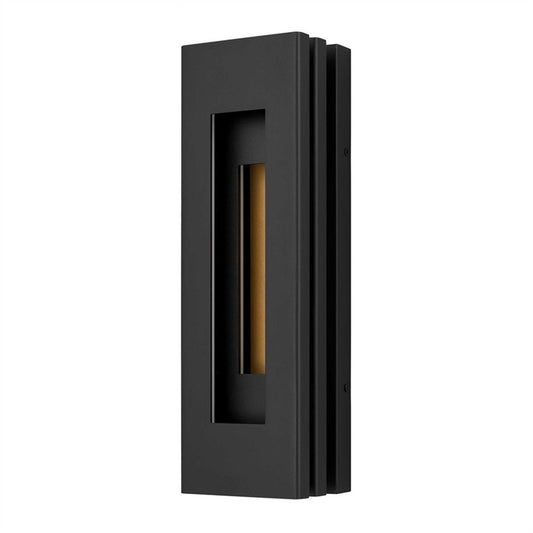 Alteck Layer 18in 1-Light LED Outdoor Wall Sconce | Contemporary Sand Black and Frosted Acrylic | Entryway & Patio | Model AW0079-3CCT-W-BK