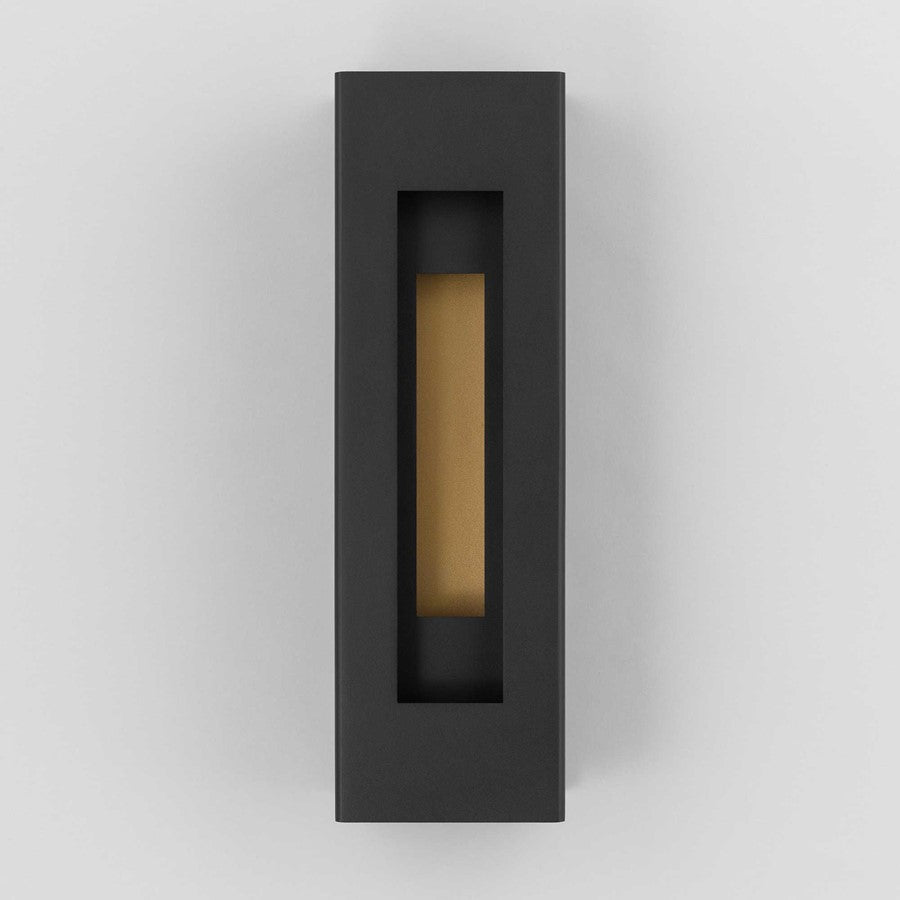 Alteck Layer 18in 1-Light LED Outdoor Wall Sconce | Contemporary Sand Black and Frosted Acrylic | Entryway & Patio | Model AW0079-3CCT-W-BK