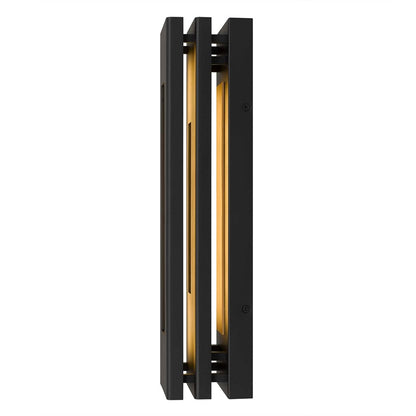 Alteck Layer 18in 1-Light LED Outdoor Wall Sconce | Contemporary Sand Black and Frosted Acrylic | Entryway & Patio | Model AW0079-3CCT-W-BK