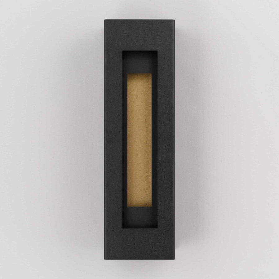 Alteck Layer 22in LED Outdoor Wall Sconce | Contemporary Sand Black and Frosted Acrylic | Covered Patio & Entryway | Model AW0080-3CCT-W-BK