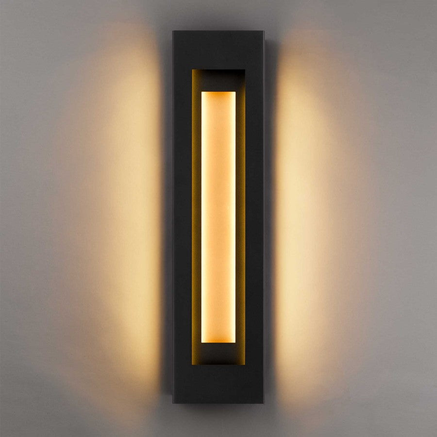 Alteck Layer 30in 1-Light LED Outdoor Wall Sconce | Contemporary Sand Black and Frosted Acrylic | Entryway & Patio | Model AW0081-3CCT-W-BK