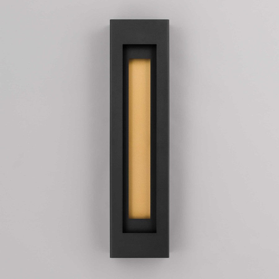 Alteck Layer 30in 1-Light LED Outdoor Wall Sconce | Contemporary Sand Black and Frosted Acrylic | Entryway & Patio | Model AW0081-3CCT-W-BK