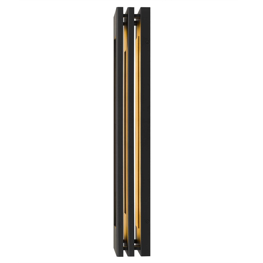 Alteck Layer 30in 1-Light LED Outdoor Wall Sconce | Contemporary Sand Black and Frosted Acrylic | Entryway & Patio | Model AW0081-3CCT-W-BK
