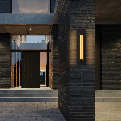 Alteck Layer 30" LED Outdoor Wall Sconce, Sand Black