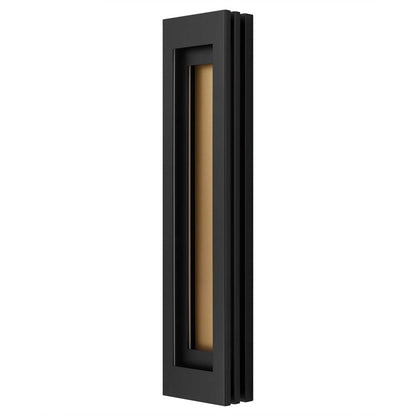 Alteck Layer 38in 1-Light Outdoor Wall Sconce | Contemporary Sand Black and Frosted Acrylic | Entryway & Patio | Model AW0082-3CCT-W-BK