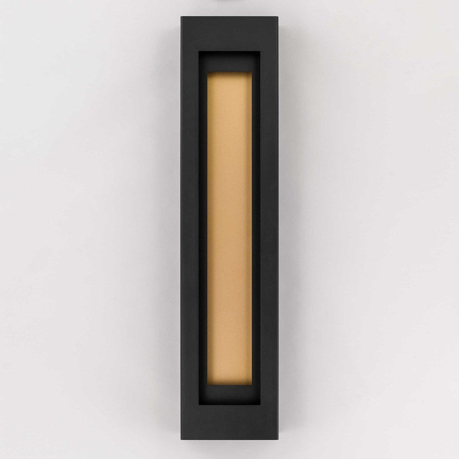 Alteck Layer 38in 1-Light Outdoor Wall Sconce | Contemporary Sand Black and Frosted Acrylic | Entryway & Patio | Model AW0082-3CCT-W-BK