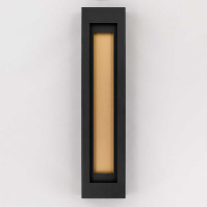 Alteck Layer 38in 1-Light Outdoor Wall Sconce | Contemporary Sand Black and Frosted Acrylic | Entryway & Patio | Model AW0082-3CCT-W-BK