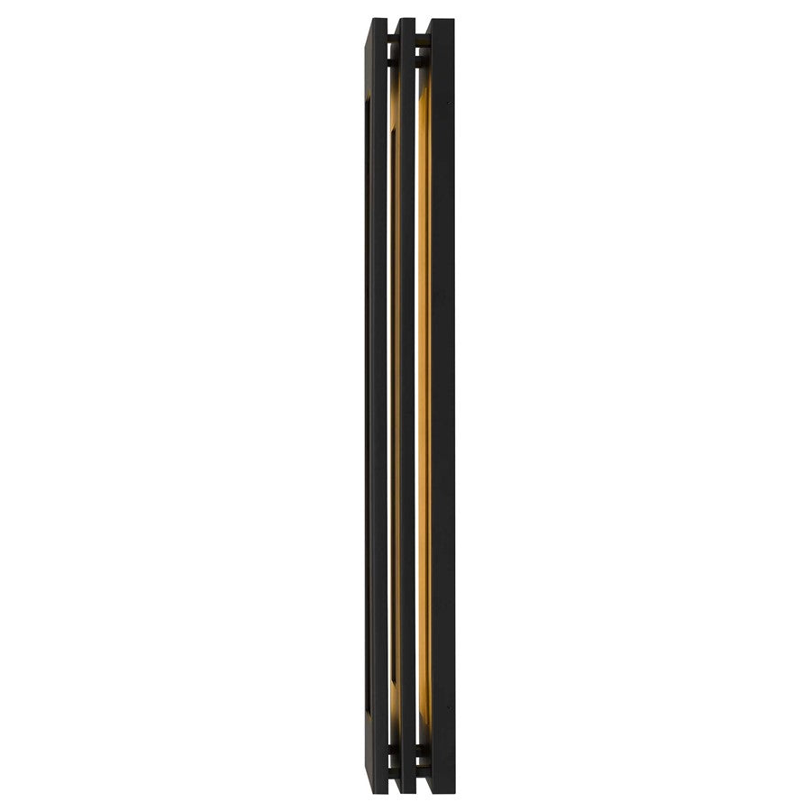Alteck Layer 38in 1-Light Outdoor Wall Sconce | Contemporary Sand Black and Frosted Acrylic | Entryway & Patio | Model AW0082-3CCT-W-BK