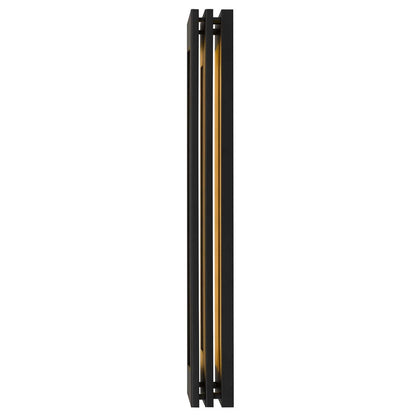 Alteck Layer 38in 1-Light Outdoor Wall Sconce | Contemporary Sand Black and Frosted Acrylic | Entryway & Patio | Model AW0082-3CCT-W-BK