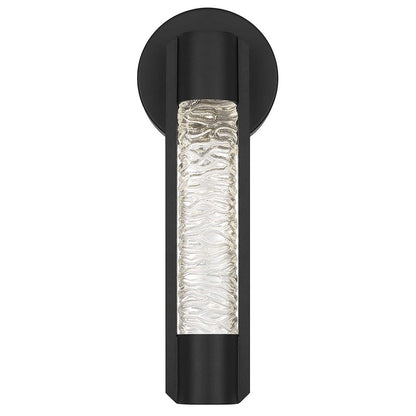 Alteck Tig 14" LED Outdoor Sconce, Black/Clear, Sand Black