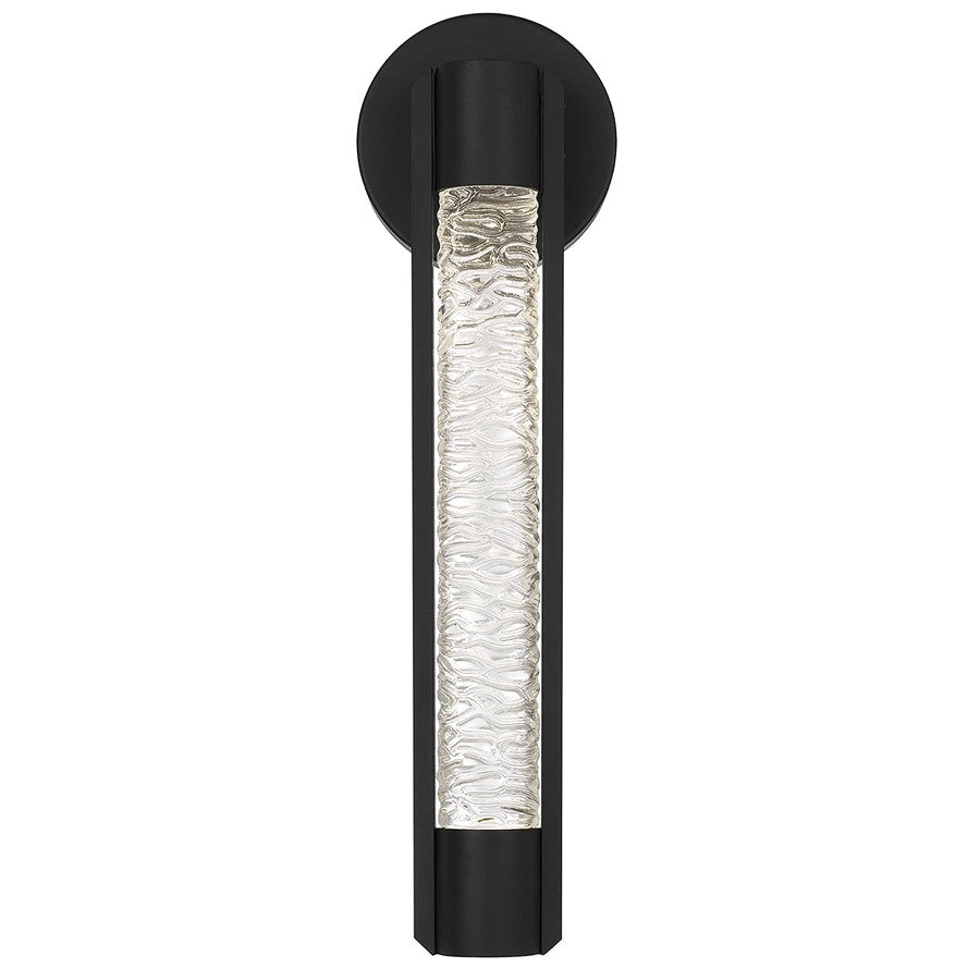 Alteck Tig 18" LED Outdoor Sconce, Black/Clear, Sand Black