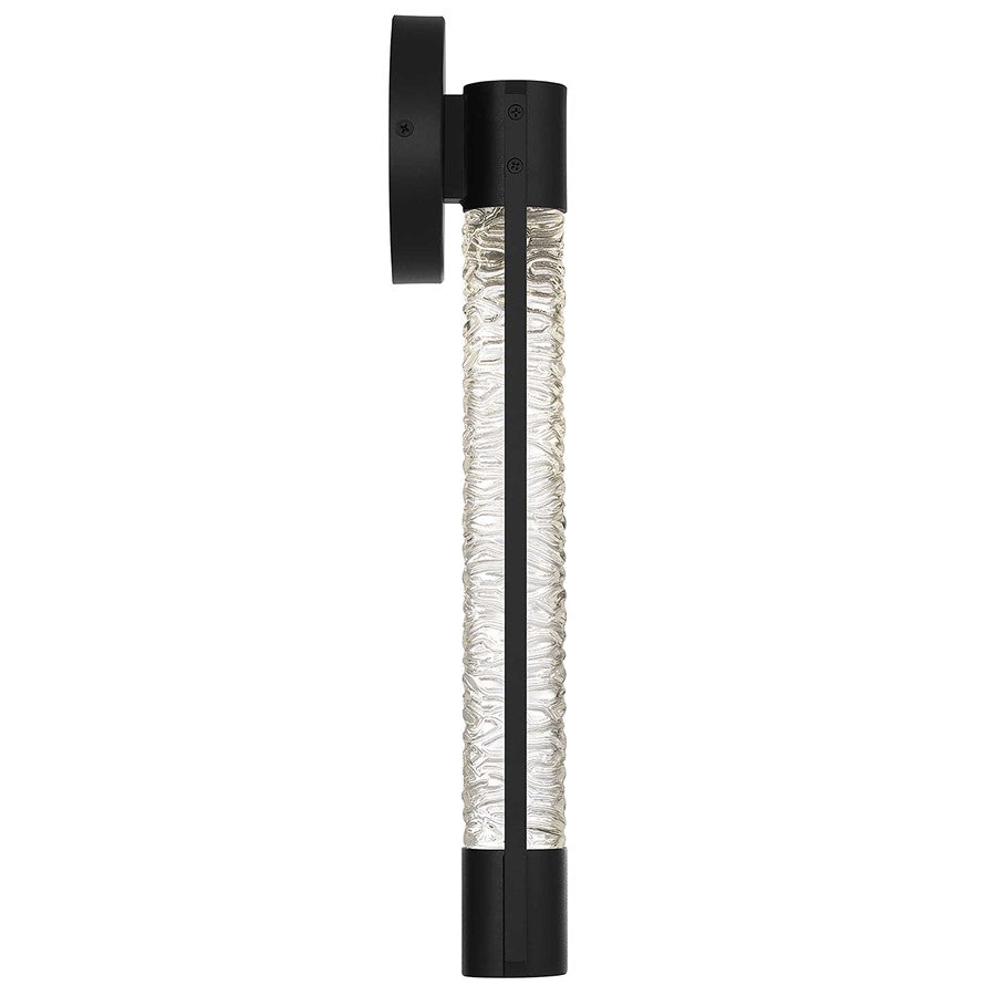 Alteck Tig 18" LED Outdoor Sconce, Black/Clear, Sand Black