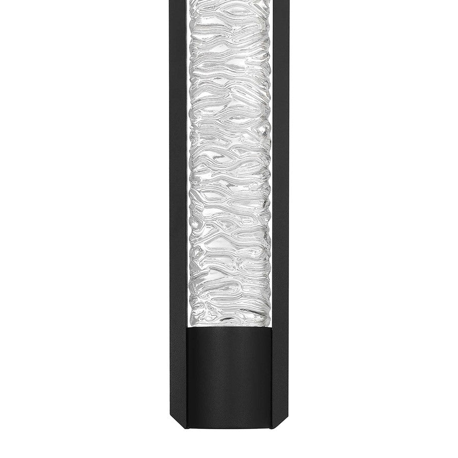 Alteck Tig 18" LED Outdoor Sconce, Black/Clear, Sand Black