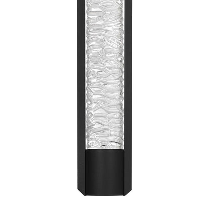 Alteck Tig 18in LED Outdoor Sconce | Contemporary Sand Black Aluminum and Clear Pressed Water Glass | Entryway & Covered | Model AW0088-3CCT-W-BK