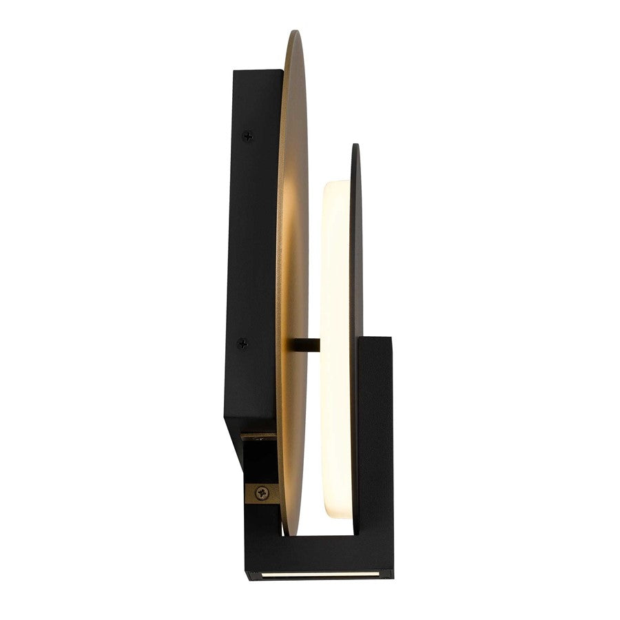 Alteck Eclipse 12.75" LED Outdoor Sconce, Sand Black