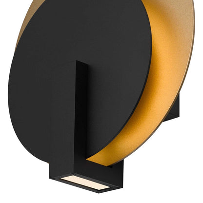 Alteck Eclipse 12.75" LED Outdoor Sconce, Sand Black
