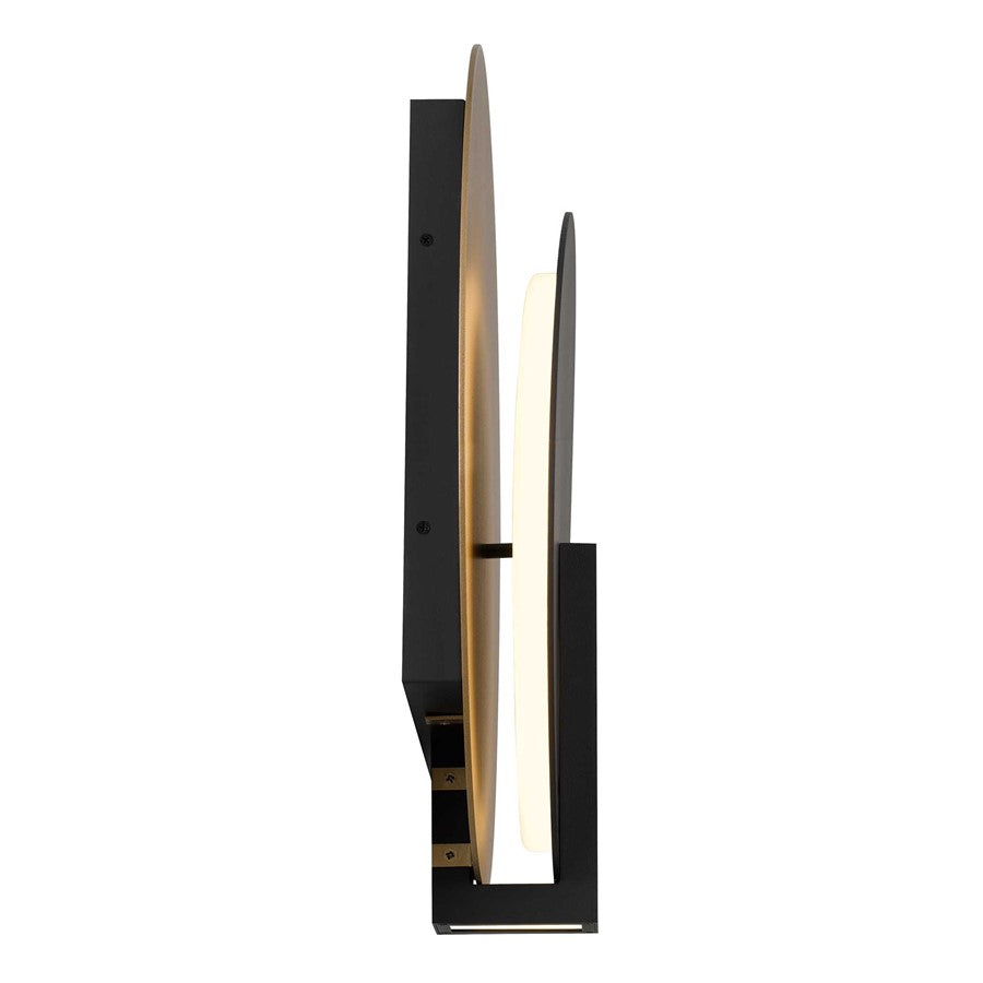 Alteck Eclipse 18.75in 1-Light LED Outdoor Sconce | Contemporary Sand Black and Frosted Acrylic | Entryway & Covered | Model AW0090-3CCT-W-BK-PB