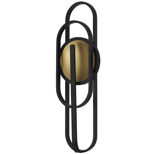 Alteck Raymond 30in LED Outdoor Wall Sconce | Art Deco Sand Black Aluminum and Sand Blast Glass | Entryway & Covered Patio | Model AW0092-3CCT-W-BK