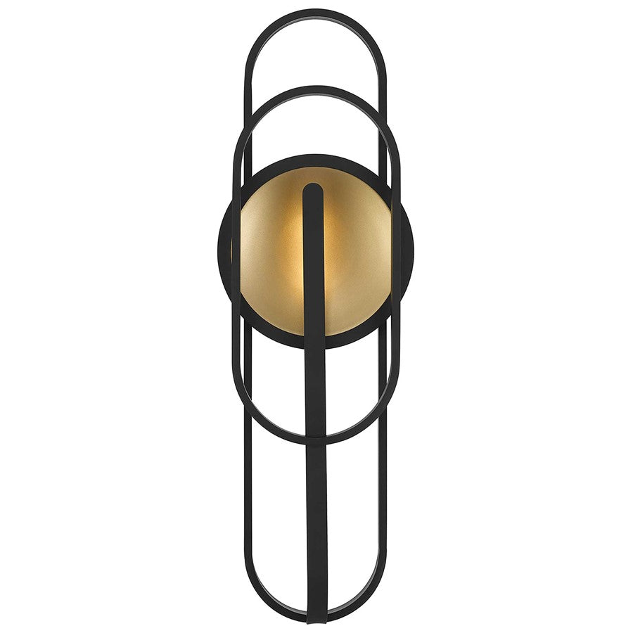 Alteck Raymond 30in LED Outdoor Wall Sconce | Art Deco Sand Black Aluminum and Sand Blast Glass | Entryway & Covered Patio | Model AW0092-3CCT-W-BK