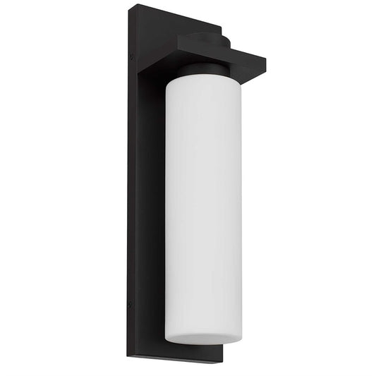 Alteck Kast 19in 1-Light LED Outdoor Wall Sconce | Contemporary Dark Bronze and Etched White Opal Glass | Entryway & Patio | Model AW0094-3CCT-W-DB