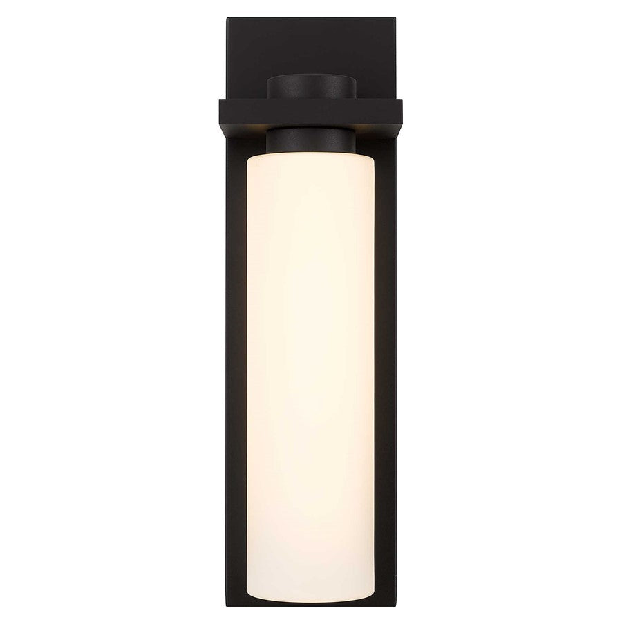 Alteck Kast 19in 1-Light LED Outdoor Wall Sconce | Contemporary Dark Bronze and Etched White Opal Glass | Entryway & Patio | Model AW0094-3CCT-W-DB