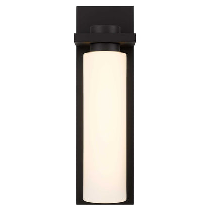 Alteck Kast 19in 1-Light LED Outdoor Wall Sconce | Contemporary Dark Bronze and Etched White Opal Glass | Entryway & Patio | Model AW0094-3CCT-W-DB
